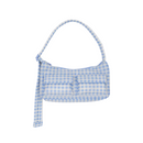Cargo Shoulder Bag - Light Blue Gingham
