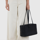 Medium Nylon Bowler Bag - Black