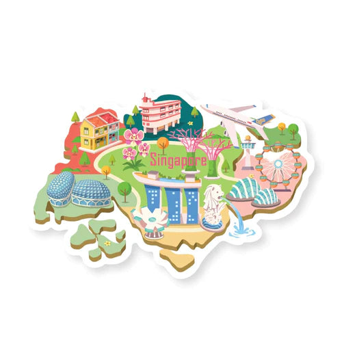 Singapore Shaped Postcard - All Mapped Out Singapore