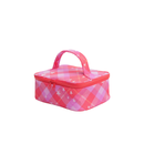 Small Cosmetic Case - Pink Star Plaid