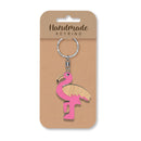 Wooden Handmade Keyring - Flamingo