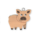Wooden Handmade Keyring - Pig