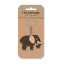Wooden Handmade Keyring - Elephant