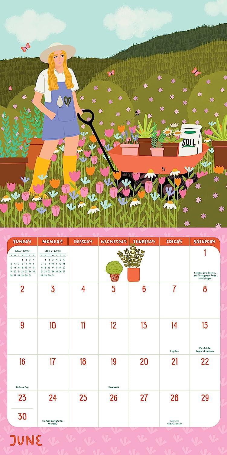 Plant Lady Wall Calendar 2024 (Pre-Order Arrives Mid October) - SpectrumStore SG