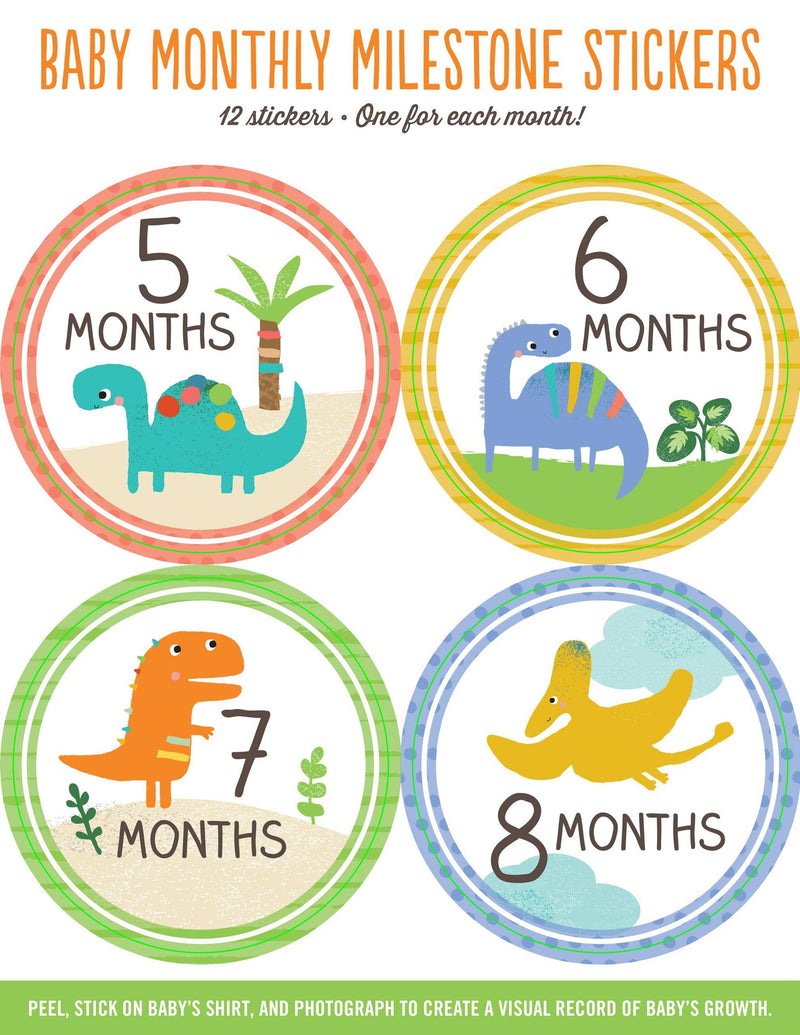 Baby Monthly Milestone Stickers - Dinosaurs - SpectrumStore SG