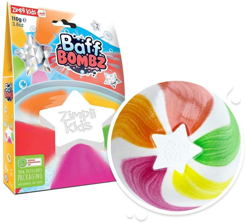 Baff Bombz - White Star with Rainbow Effect - SpectrumStore SG