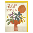 Beautiful 'You Are All Kinds Of Wonderful' Botanical Arrangement Card - SpectrumStore SG