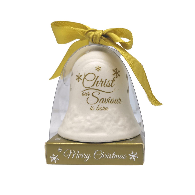 Ceramic Christmas Bell: Christ our Saviour is born - SpectrumStore SG