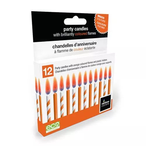 Coloured Flame Birthday Candles: Orange - SpectrumStore SG