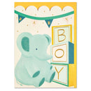 Cute 'Baby Boy' New Baby Blocks Card - SpectrumStore SG