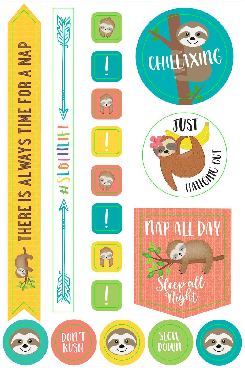 Essentials Planner Stickers - Sloth - SpectrumStore SG