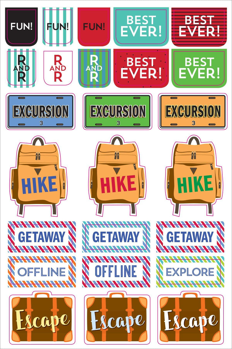 Essentials Planner Stickers - Travel - SpectrumStore SG