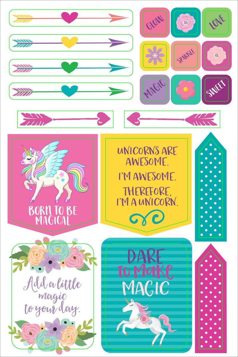 Essentials Planner Stickers - Unicorn - SpectrumStore SG