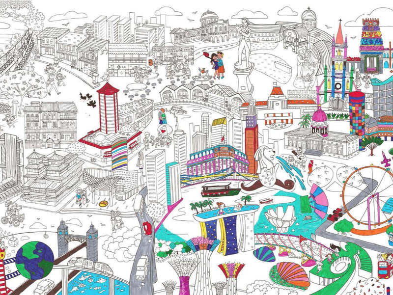 Giant Colouring Poster Of Singapore - SpectrumStore SG