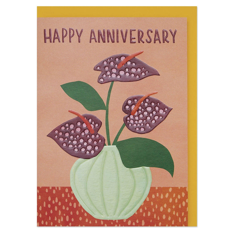 'Happy Anniversary' Colourful Anthurium Anniversary Card - SpectrumStore SG