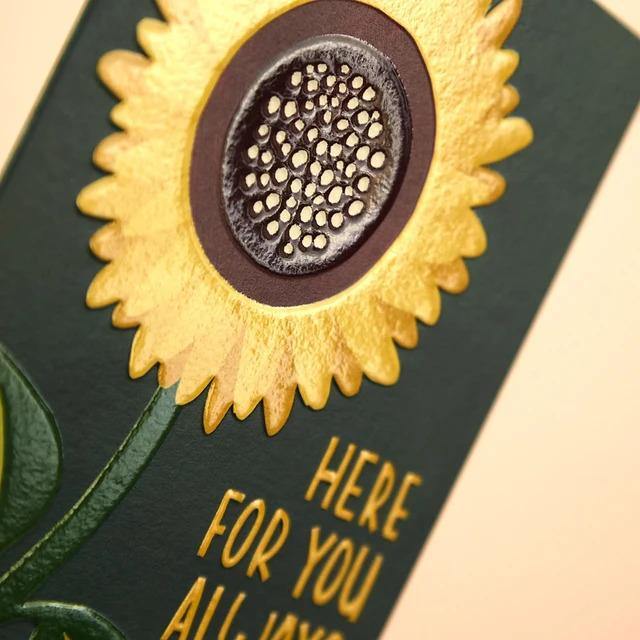 'Here For You Always' Gorgeous Sunflower Luxury Thinking Of You Card - SpectrumStore SG