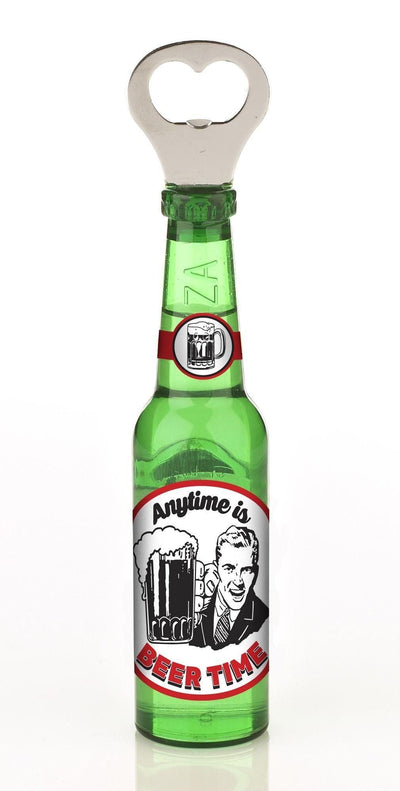 Magnetic Beer Bottle Shaped Bottle Opener - Anytime Is Beer Time - SpectrumStore SG