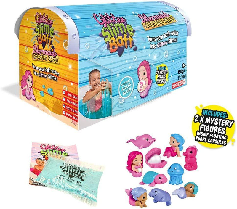Mermaid Treasure Chest Box - Glitter Aqua - SpectrumStore SG