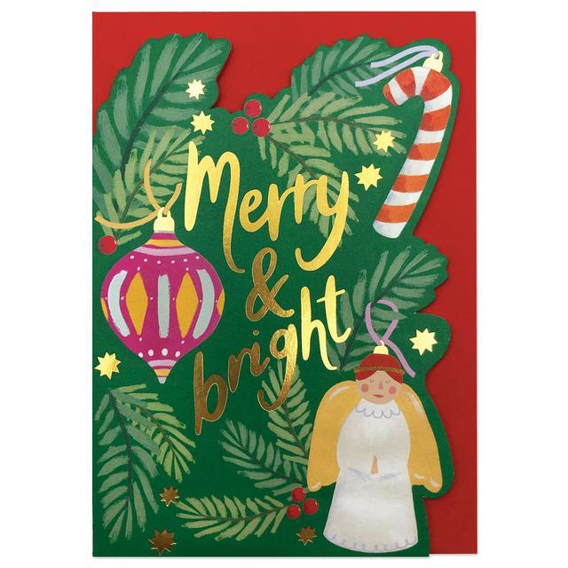 ‘Merry & Bright’ Christmas Tree Decorations Card - SpectrumStore SG