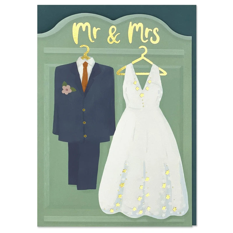 'Mr & Mrs' Wedding Outfits Wedding Card - SpectrumStore SG