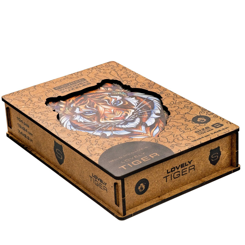 Wooden Puzzle: Lovely Tiger (Small/Medium) - SpectrumStore SG