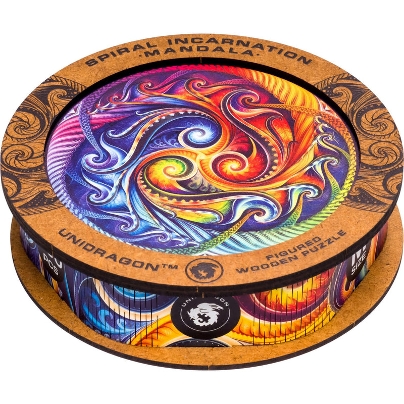 Wooden Puzzle: Mandala Spiral Incarnation (Medium/King) - SpectrumStore SG