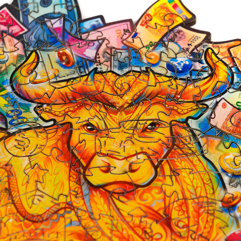 Wooden Puzzle: Prosperous Bull (Small/Medium) - SpectrumStore SG