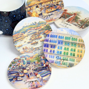 Old Singapore Ceramic Coaster - Boat Quay