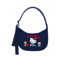 Medium Nylon Crescent Bag - Embroidered Hello Kitty & Teddy