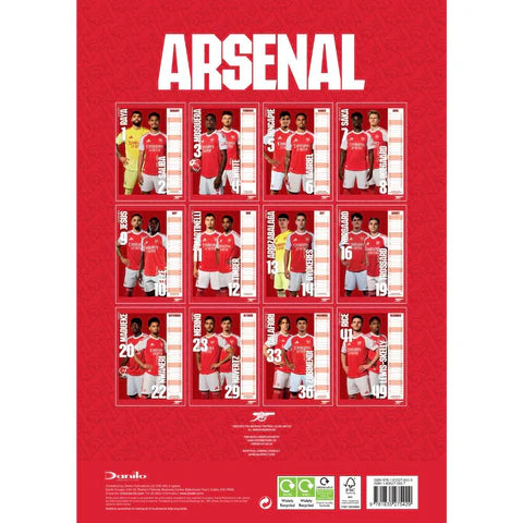 2026 A3 Wall Calendar - Arsenal FC