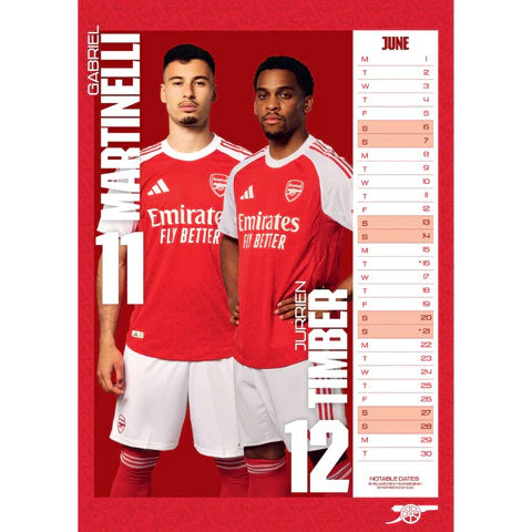 2026 A3 Wall Calendar - Arsenal FC