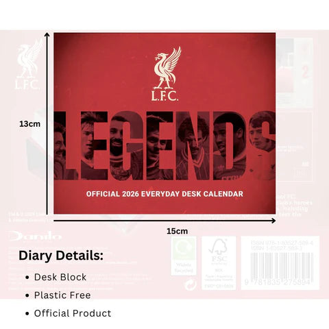 2026 Desk Block Calendar - Liverpool FC (Pre-Order Arrives End Nov)