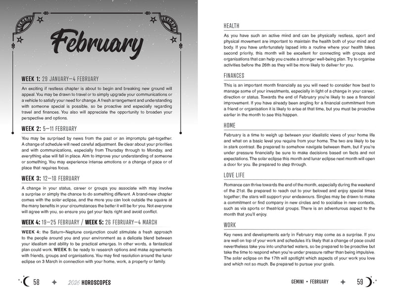 2026 Horoscopes Annual Calendar