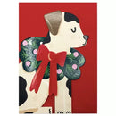 Black & White Dog With Wreath Card