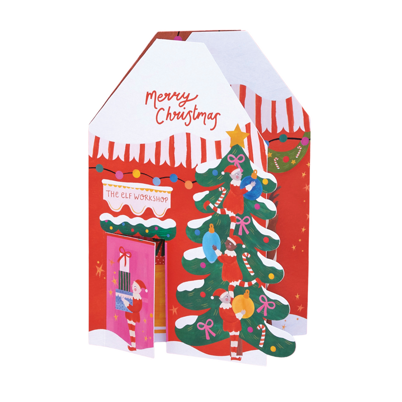 Merry Christmas - 3D Elves Workshop Card