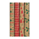 3 Metres Christmas Gift Wrap - Printed Kraft