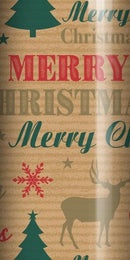 3 Metres Christmas Gift Wrap - Printed Kraft