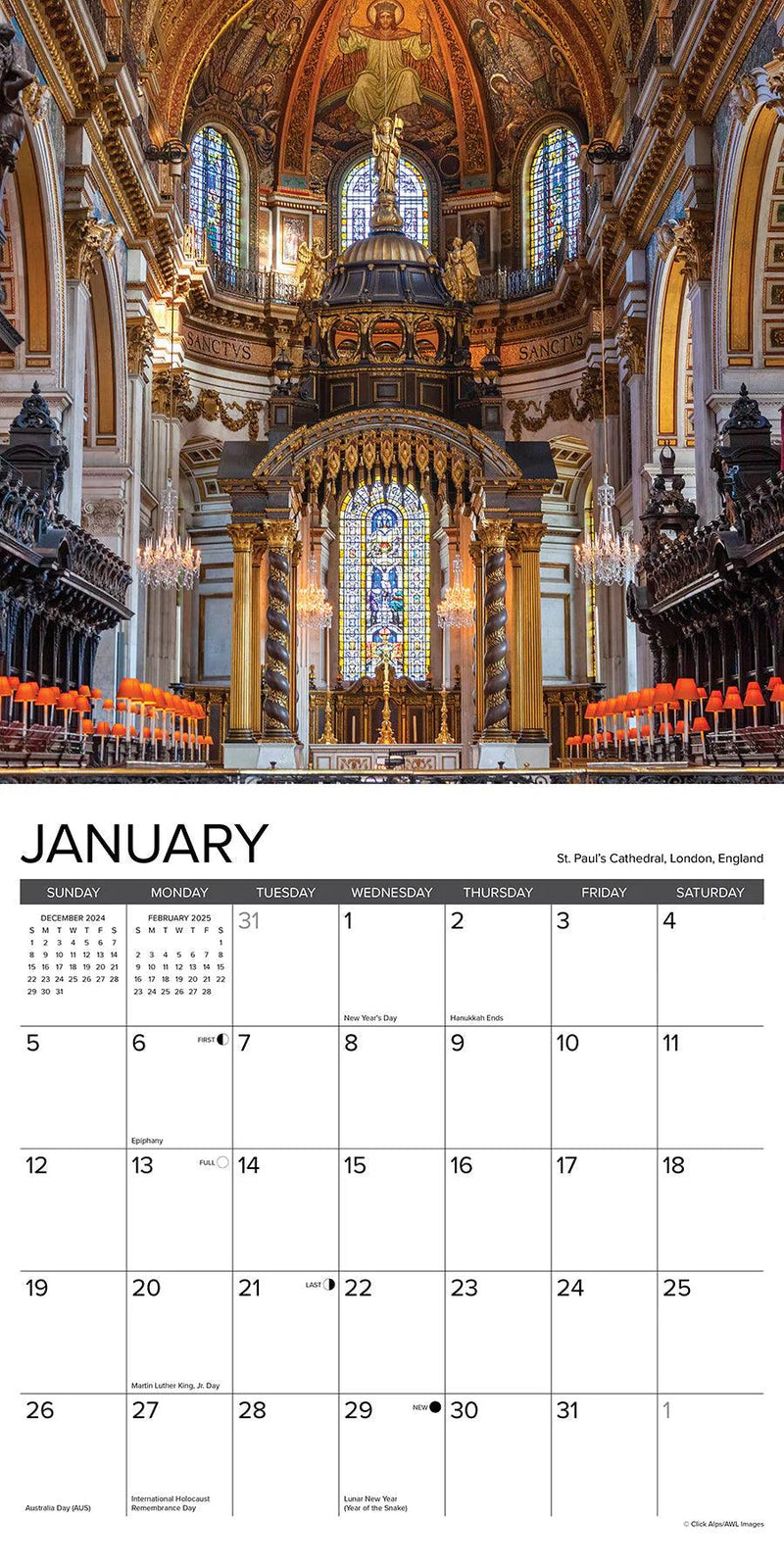 Cathedrals 2025 Wall Calendar