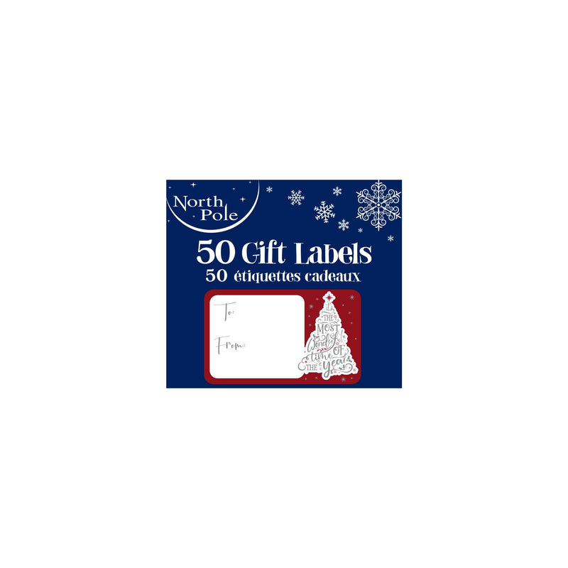 50 Pieces Christmas Gift Labels - Contemp