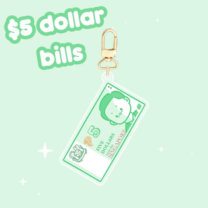 Singapore Dollar Bill Keychain - $5