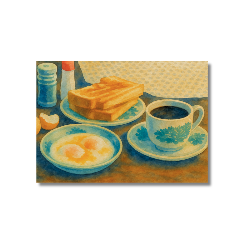 Singapore Postcard - Singapore Breakfast Set