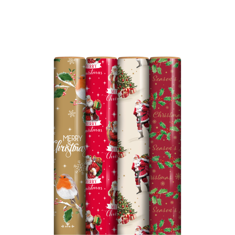 7 Metres Christmas Gift Wrap - Trad