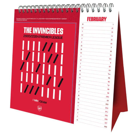 2026 Desk Easel Calendar - Arsenal FC (Pre-Order Arrives End Nov)