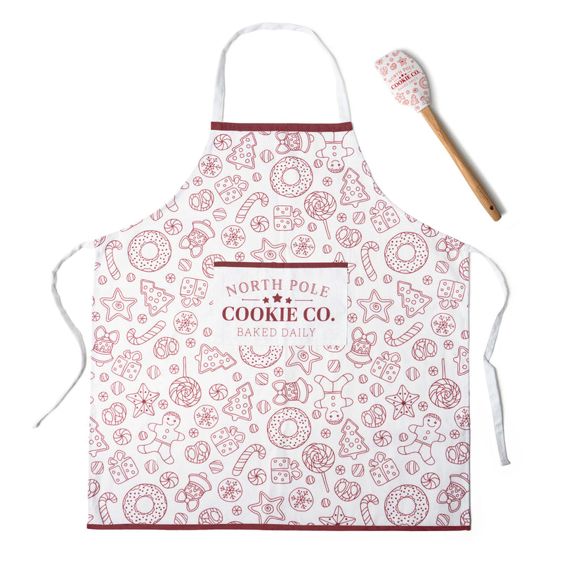 Home Sweet Holidays All-Purpose Apron & Spatula Set - North Pole Cookies