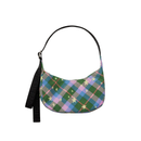 Small Nylon Crescent Bag - Green Star Plaid