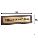 Wooden Desk Sign -  World's Okayest Boss