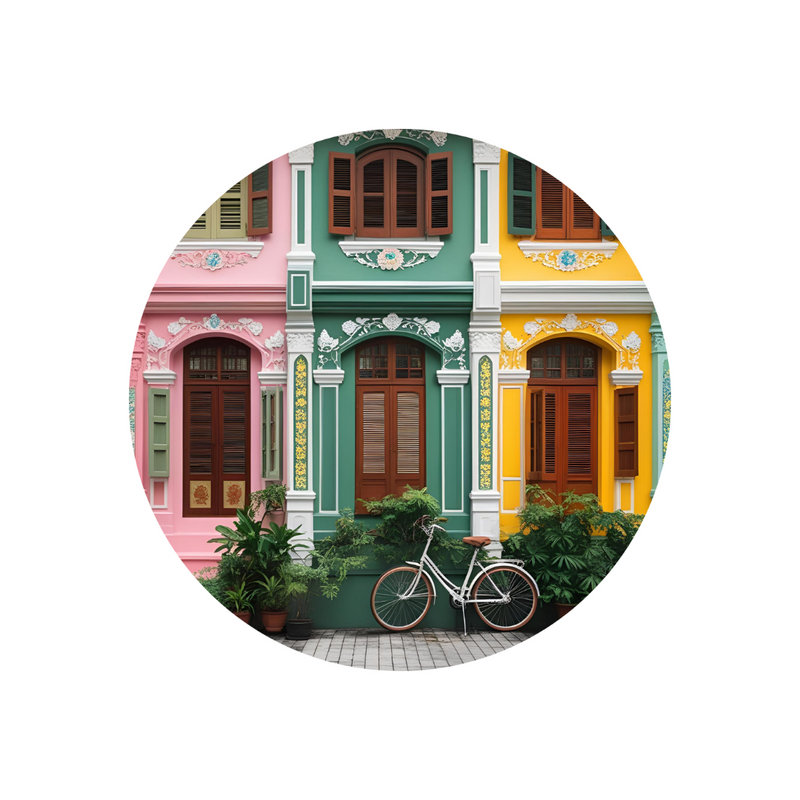 Peranakan Coaster -  Bicycle by the Shophouse