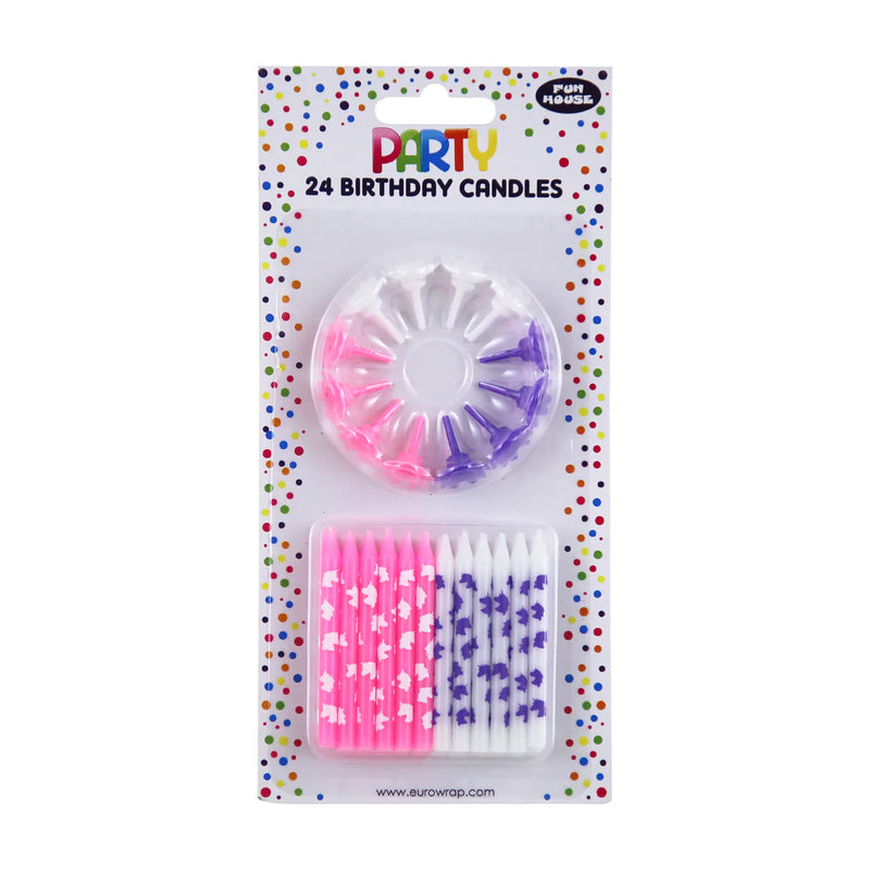 Birthday Cake Candle & Holder Set - Unicorn