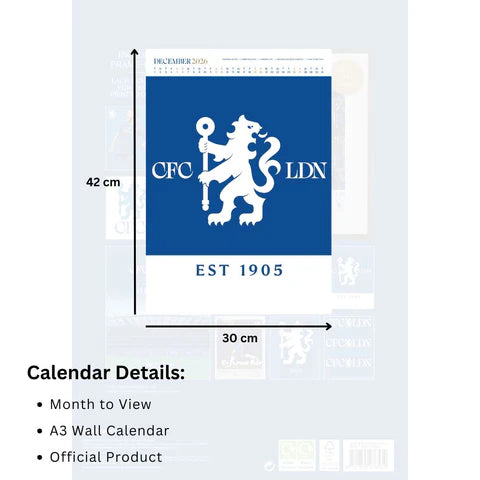 2026 A3 Deluxe Calendar - Chelsea FC (Pre-Order Arrives End Nov)