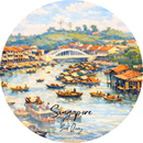 Old Singapore Ceramic Coaster - Boat Quay